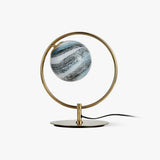 Jupiter Celestial Glass Globe Table Lamp with Gold and Blue Finish for Modern Bedrooms