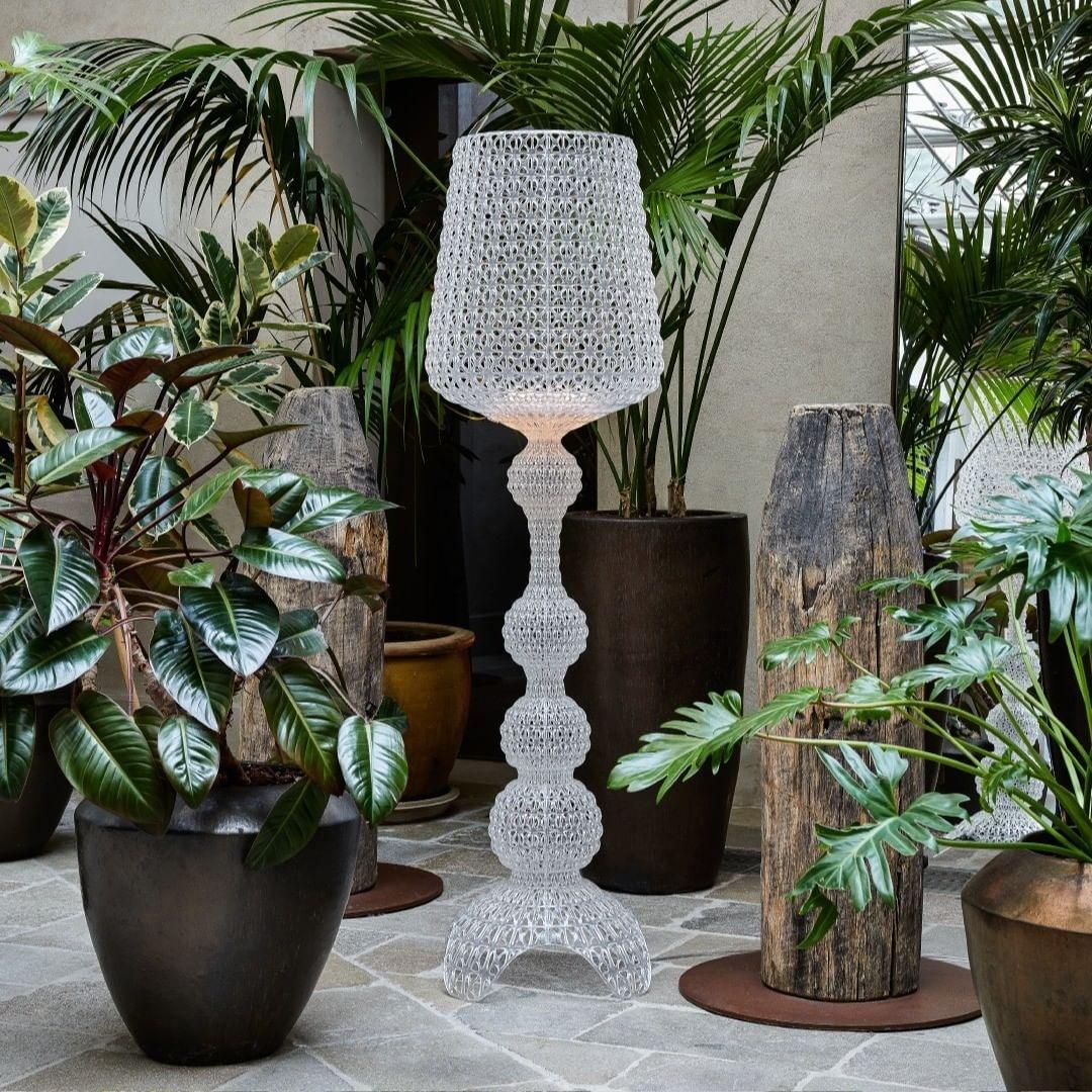 Modern Lace Design Acrylic Kabuki Floor Lamp with Integrated LED Dimmable Light