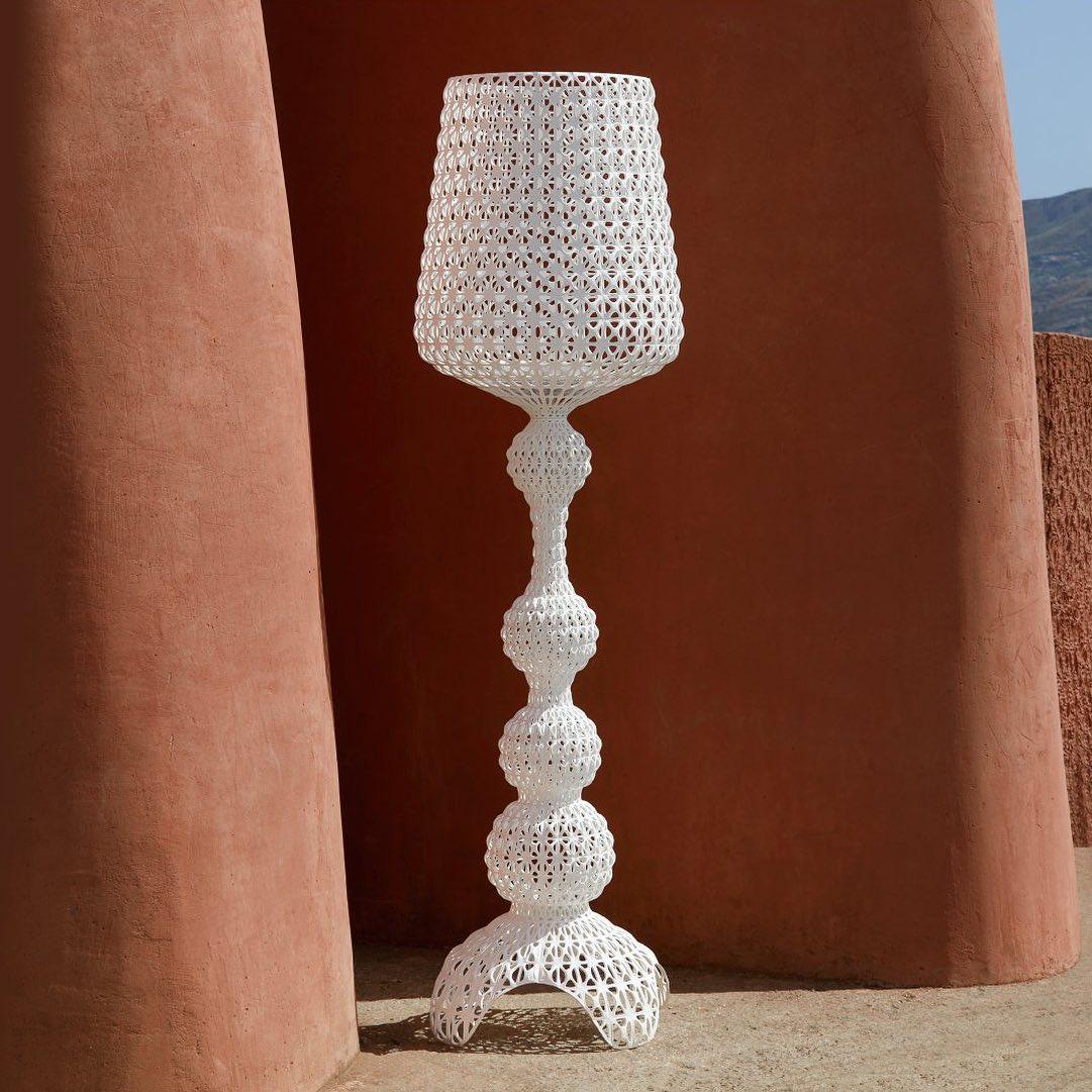 Modern Lace Design Acrylic Kabuki Floor Lamp with Integrated LED Dimmable Light