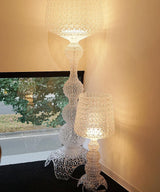 Modern Lace Design Acrylic Kabuki Floor Lamp with Integrated LED Dimmable Light