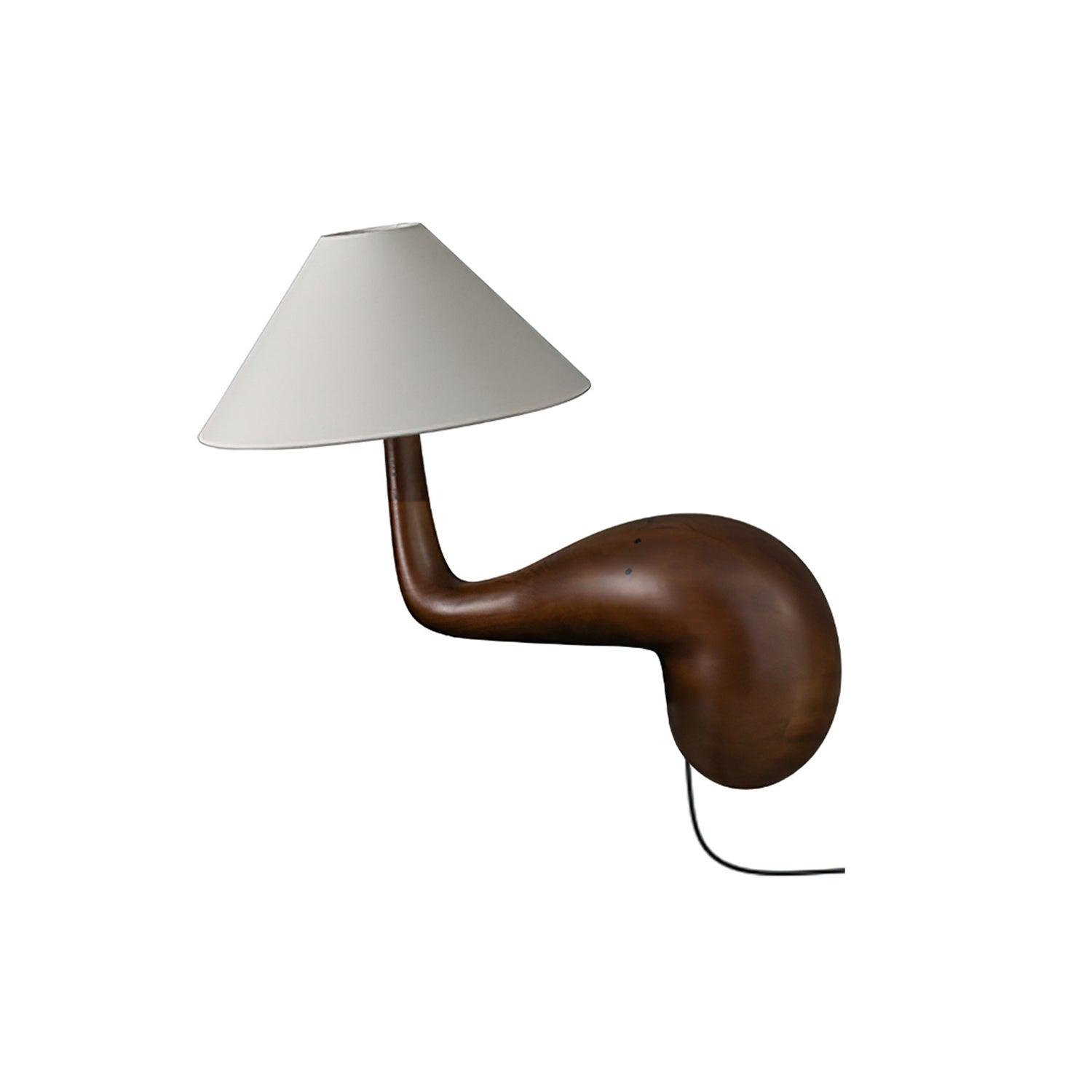 Modern Pine Wood Desk Lamp with White Fabric Shade for Bedside and Office