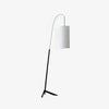 Modern Arched Kalmar Floor Lamp with Tissue Paper Shade and Chrome Finish