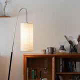 Modern Arched Kalmar Floor Lamp with Tissue Paper Shade and Chrome Finish