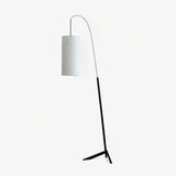 Modern Arched Kalmar Floor Lamp with Tissue Paper Shade and Chrome Finish