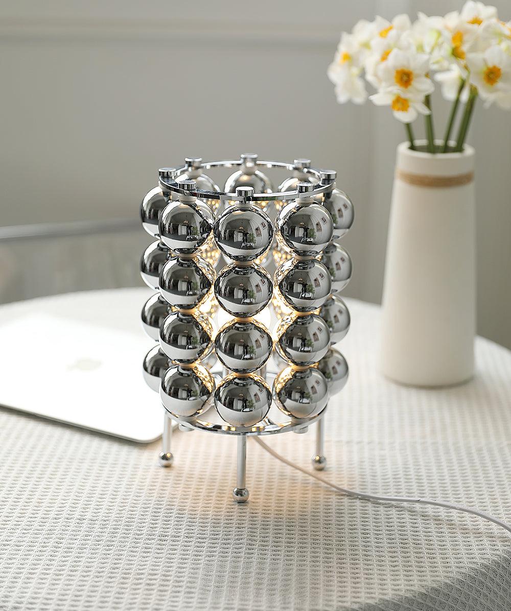 Modern Chrome Spherical Stainless Steel Table Lamp for Contemporary Desk and Reading