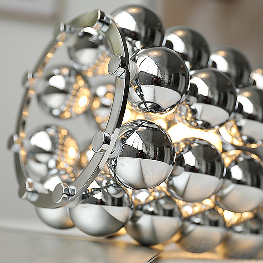 Modern Chrome Spherical Stainless Steel Table Lamp for Contemporary Desk and Reading