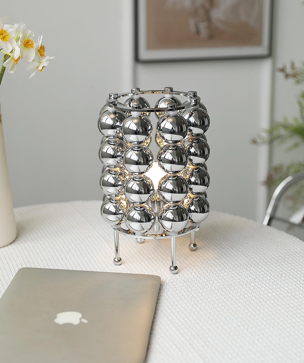 Modern Chrome Spherical Stainless Steel Table Lamp for Contemporary Desk and Reading