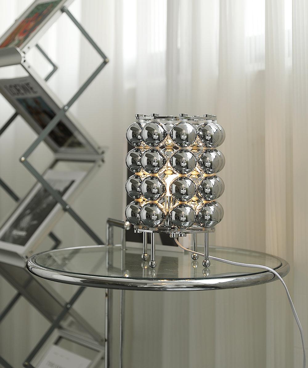 Modern Chrome Spherical Stainless Steel Table Lamp for Contemporary Desk and Reading