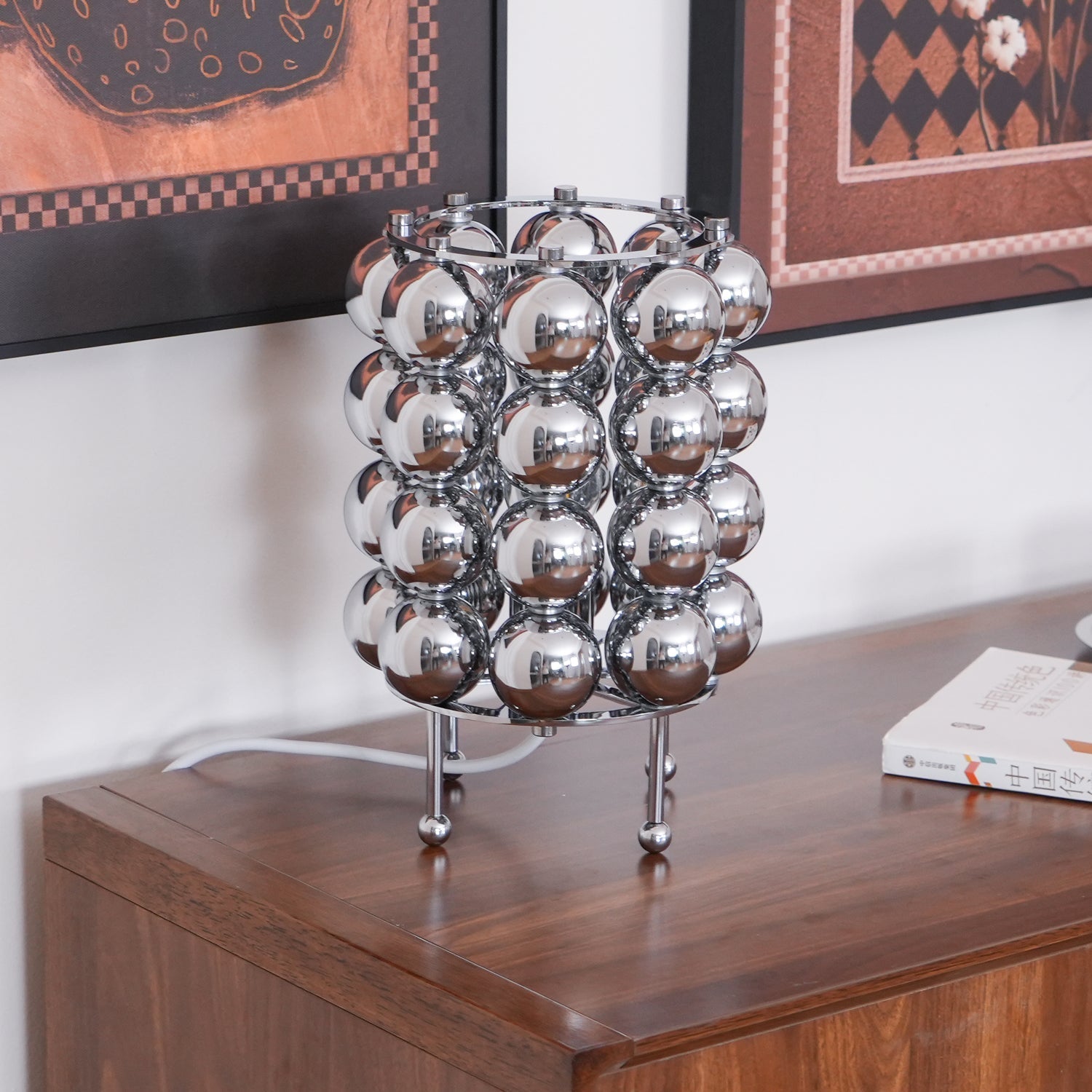 Modern Chrome Spherical Stainless Steel Table Lamp for Contemporary Desk and Reading