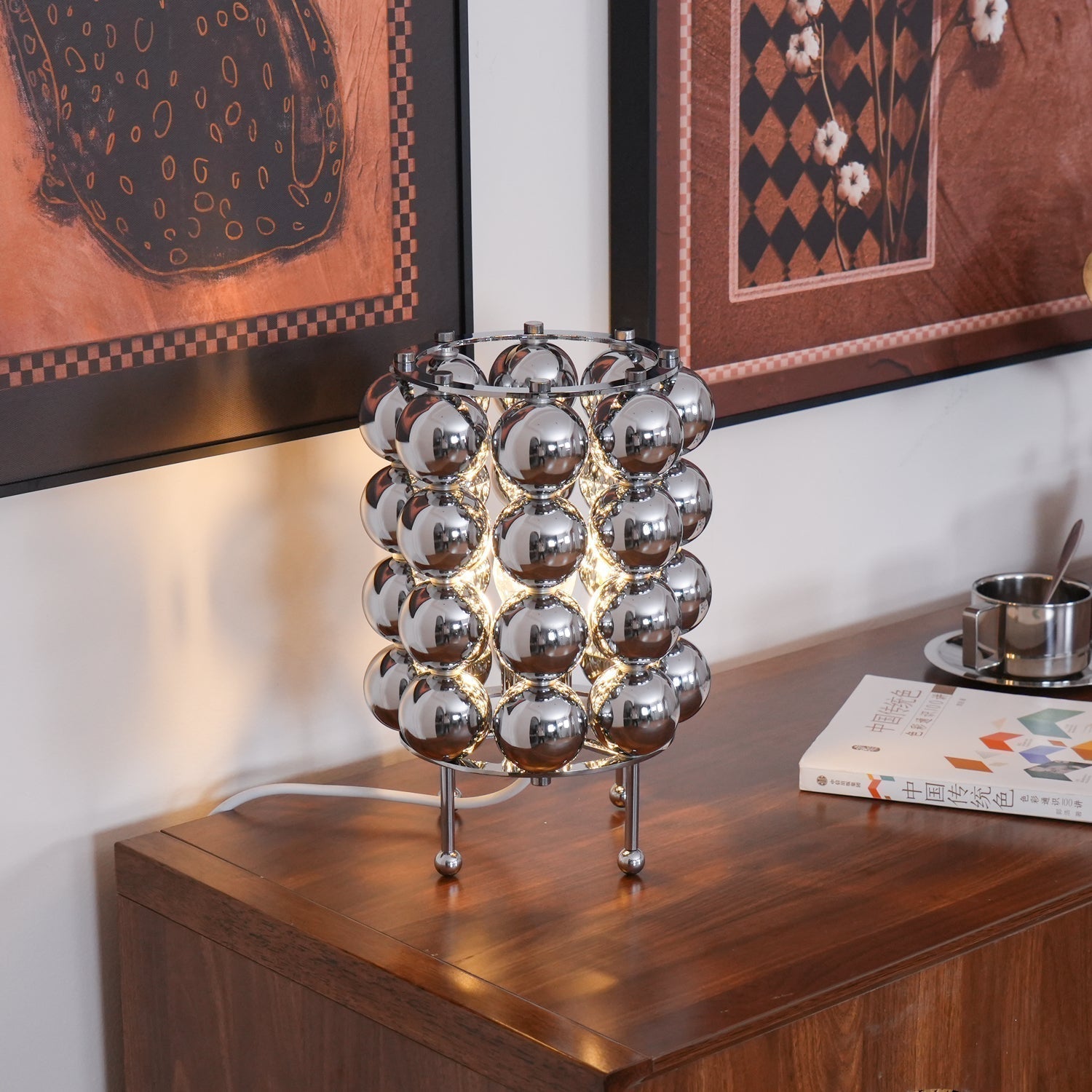 Modern Chrome Spherical Stainless Steel Table Lamp for Contemporary Desk and Reading
