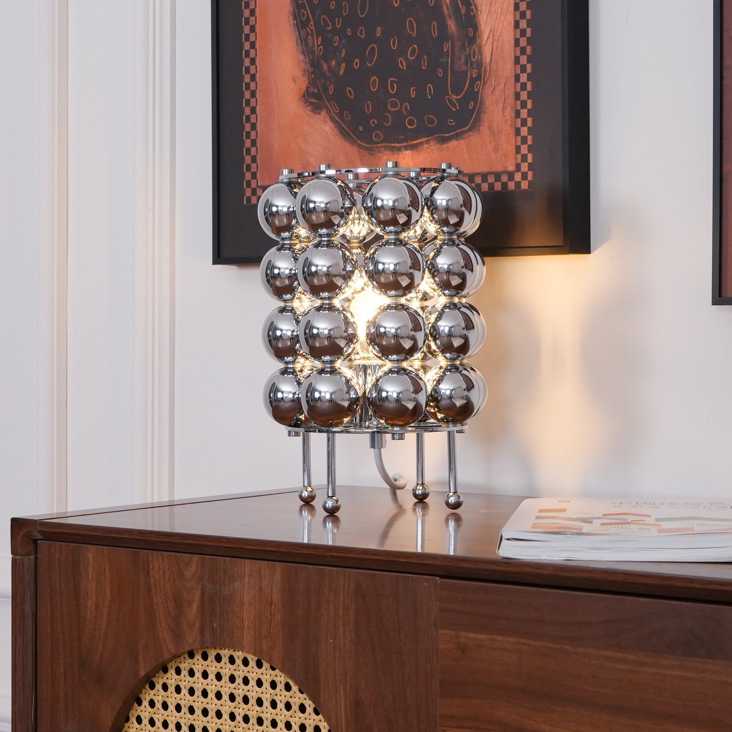 Modern Chrome Spherical Stainless Steel Table Lamp for Contemporary Desk and Reading