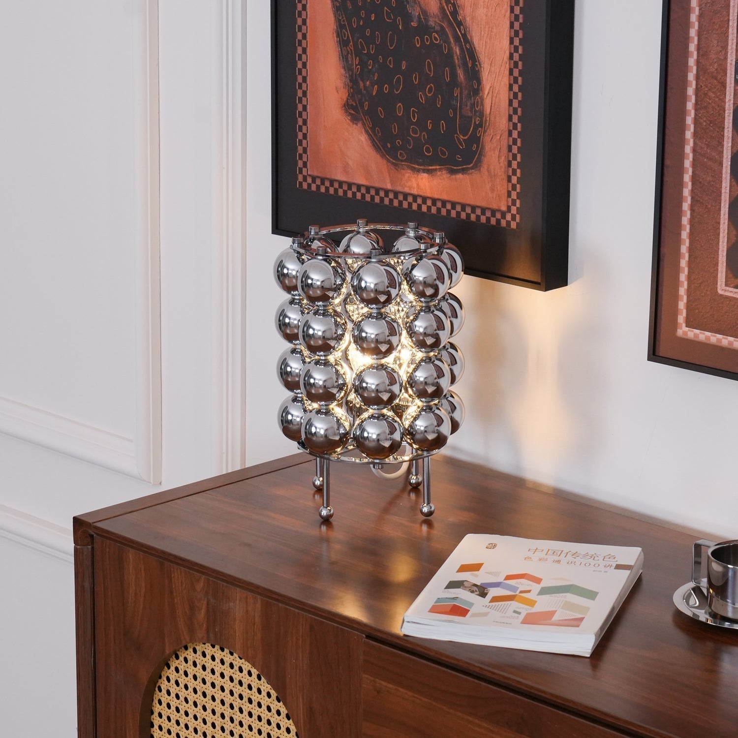 Modern Chrome Spherical Stainless Steel Table Lamp for Contemporary Desk and Reading