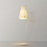 Modern White Textured Silk Fabric Standing Floor Lamp for Interior Spaces