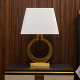 Modern Gold Keyhole Ring Table Lamp for Living Room Luxury Circular Side Desk Light