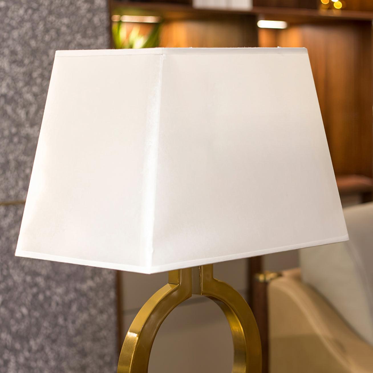 Modern Gold Keyhole Ring Table Lamp for Living Room Luxury Circular Side Desk Light