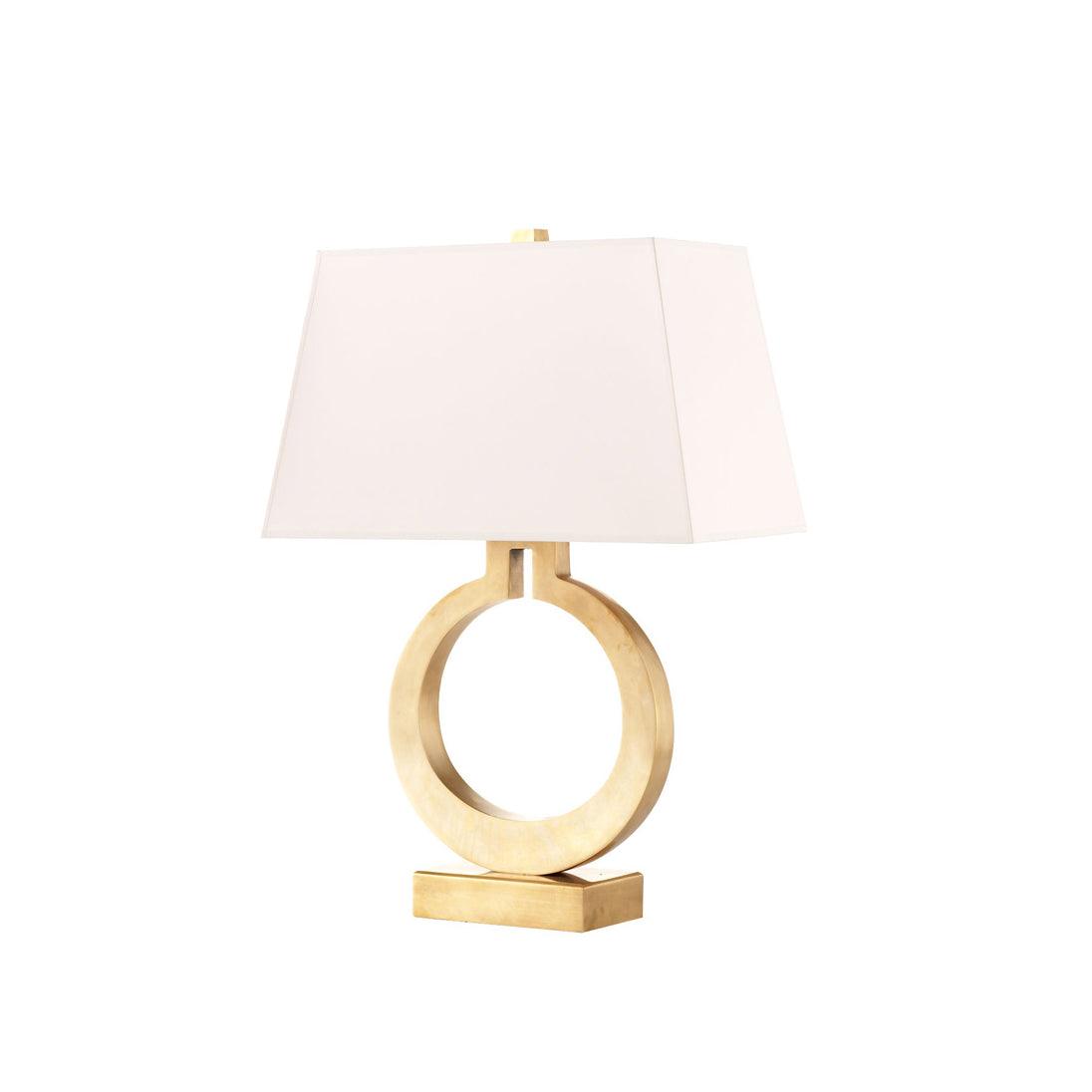 Modern Gold Keyhole Ring Table Lamp for Living Room Luxury Circular Side Desk Light