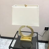 Modern Gold Keyhole Ring Table Lamp for Living Room Luxury Circular Side Desk Light