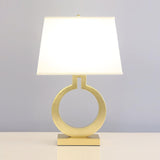 Modern Gold Keyhole Ring Table Lamp for Living Room Luxury Circular Side Desk Light