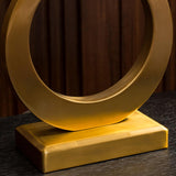 Modern Gold Keyhole Ring Table Lamp for Living Room Luxury Circular Side Desk Light