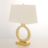 Modern Gold Keyhole Ring Table Lamp for Living Room Luxury Circular Side Desk Light