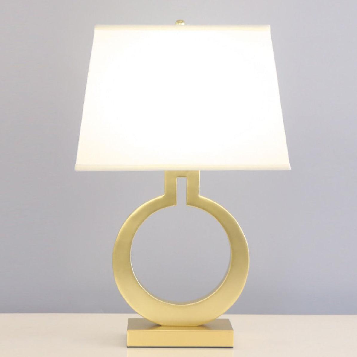 Modern Gold Keyhole Ring Table Lamp for Living Room Luxury Circular Side Desk Light
