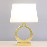 Modern Gold Keyhole Ring Table Lamp for Living Room Luxury Circular Side Desk Light