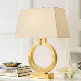 Modern Gold Keyhole Ring Table Lamp for Living Room Luxury Circular Side Desk Light