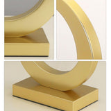 Modern Gold Keyhole Ring Table Lamp for Living Room Luxury Circular Side Desk Light