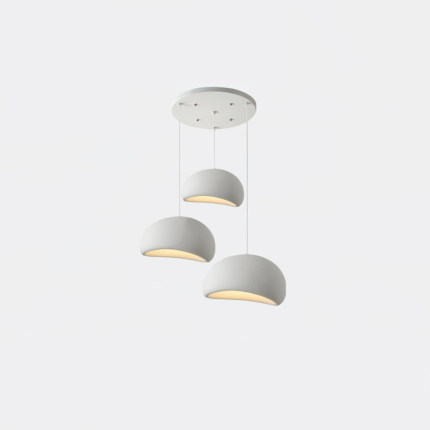 Modern Organic Cloud Chandelier with Rough Texture HDPE Shades and Adjustable Cables