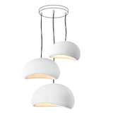 Modern Organic Cloud Chandelier with Rough Texture HDPE Shades and Adjustable Cables