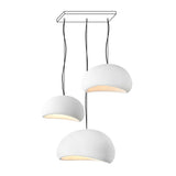 Modern Organic Cloud Chandelier with Rough Texture HDPE Shades and Adjustable Cables