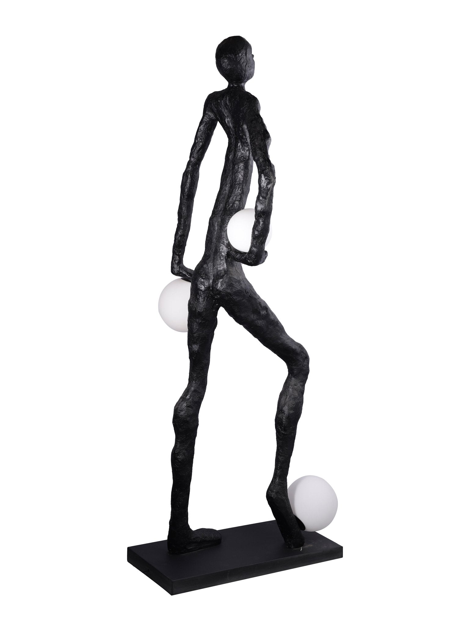 Modern Kicking Ball Sculpture Character Floor Lamp Artistic Athlete Reading Light