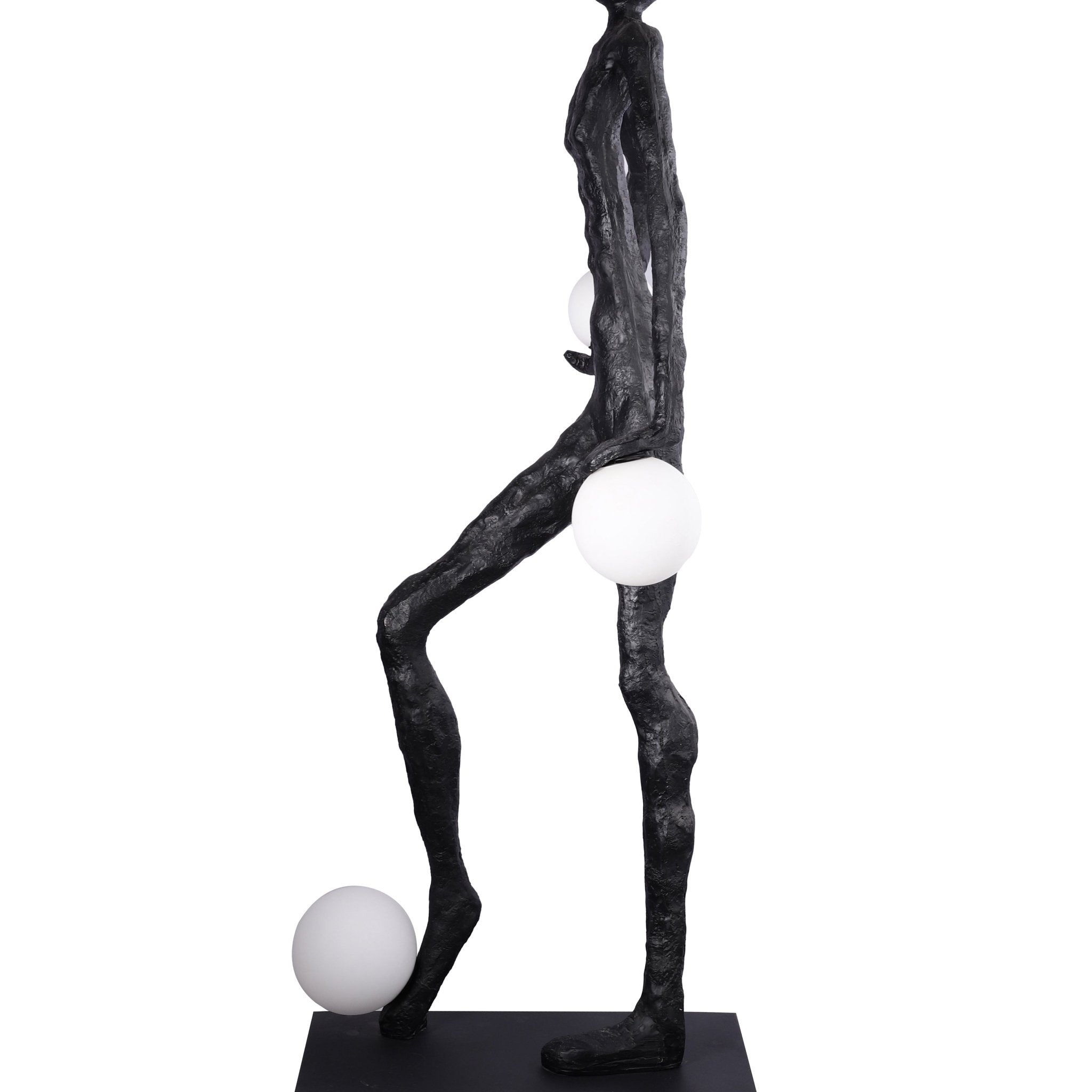 Modern Kicking Ball Sculpture Character Floor Lamp Artistic Athlete Reading Light