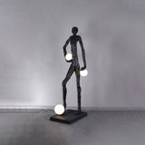 Modern Kicking Ball Sculpture Character Floor Lamp Artistic Athlete Reading Light