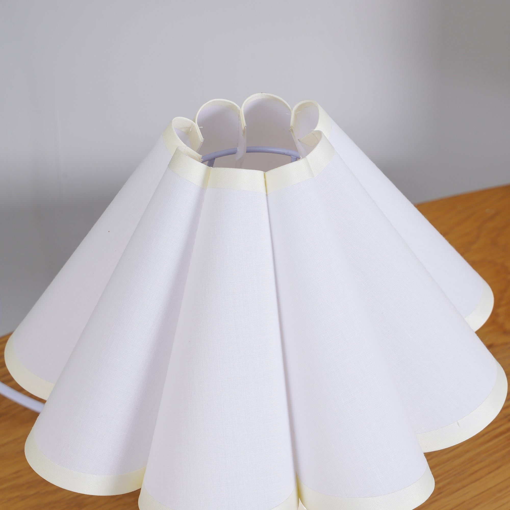 Vintage Ceramic Mushroom Table Lamp with Elegant Knife Pleat Linen Shade