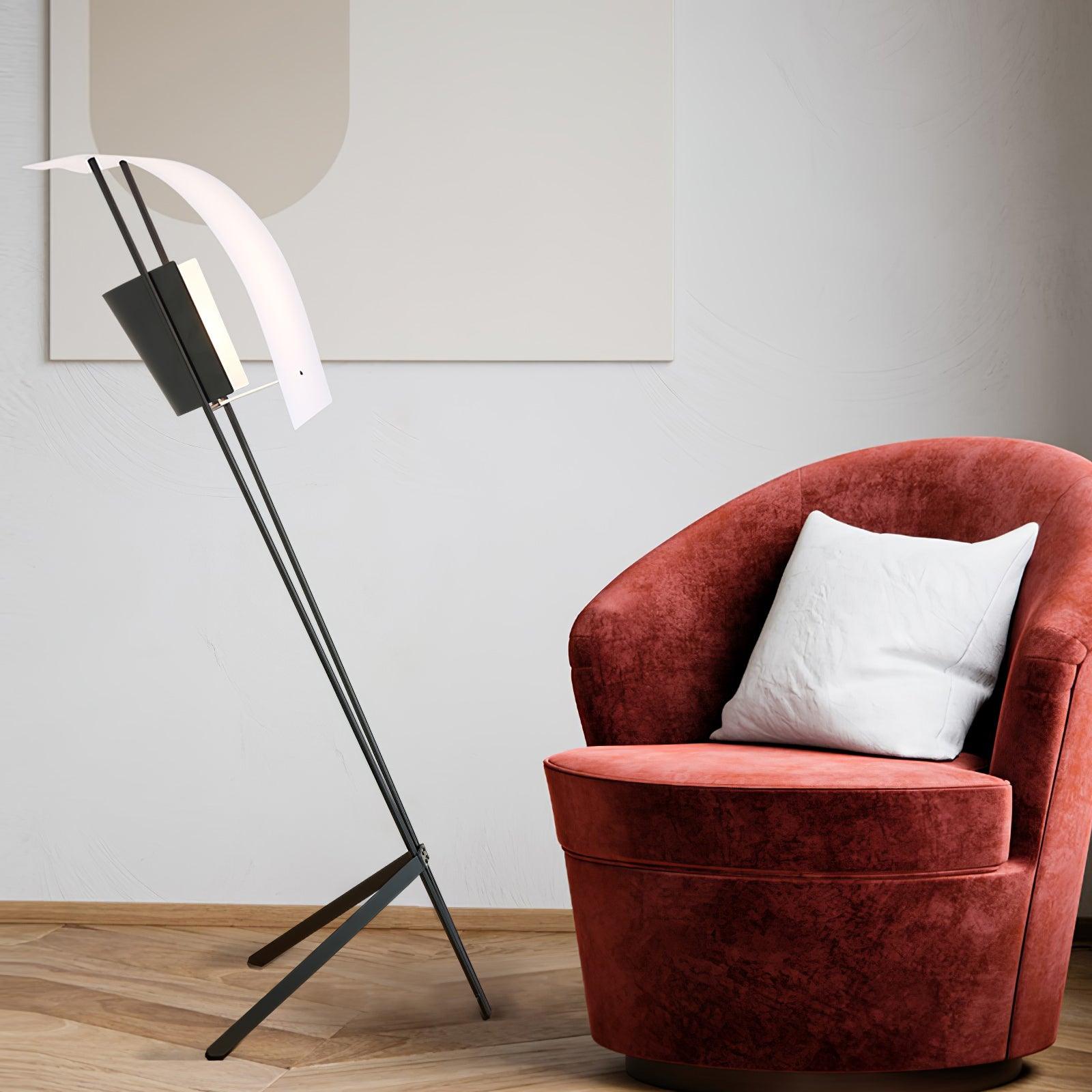 Modern Kite LED Floor Lamp Sculptural Reading Light for Living Room and Bedroom