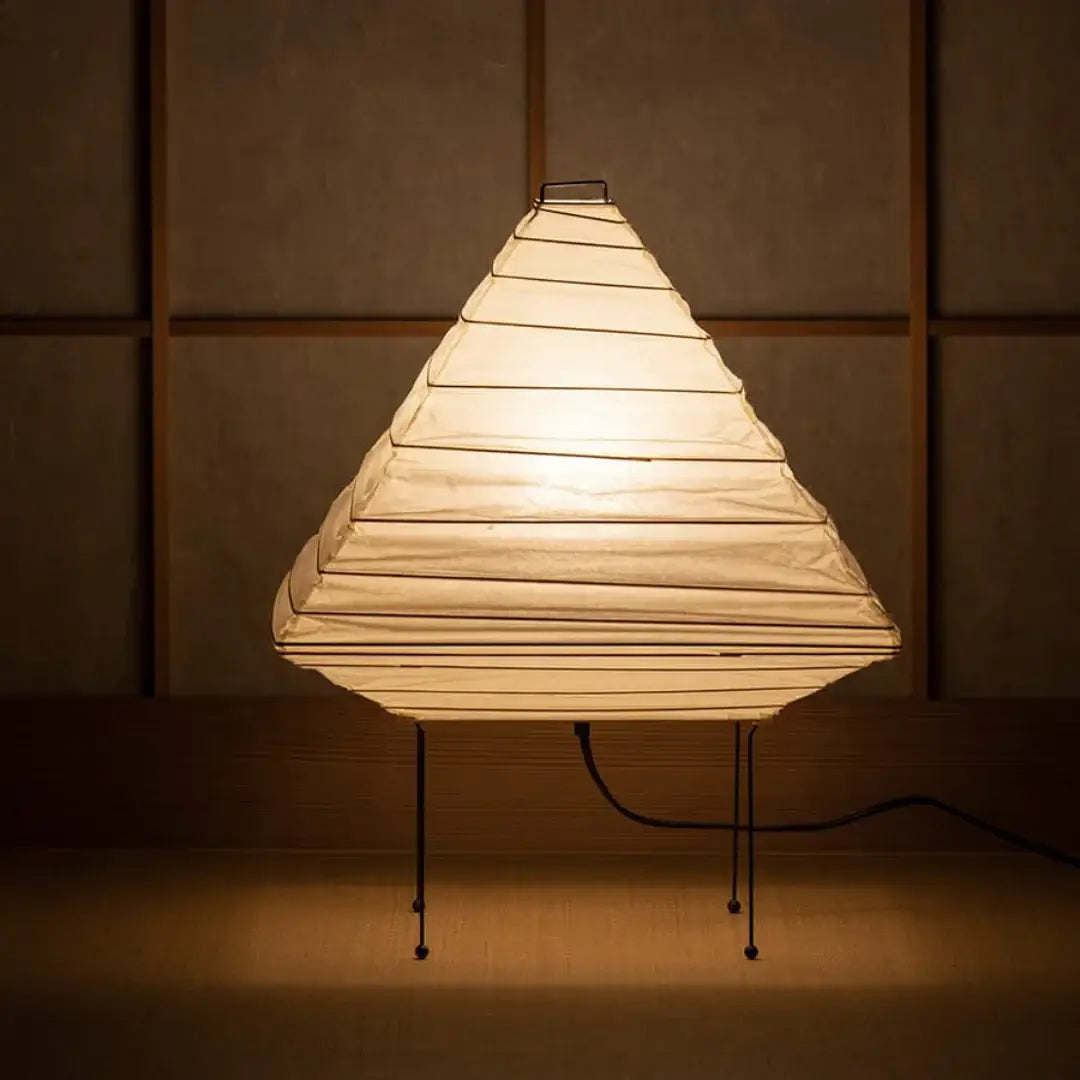 Minimalist Japanese Style Rice Paper Desk Lamp with Wabi Sabi Aesthetic for Modern Interior Decor