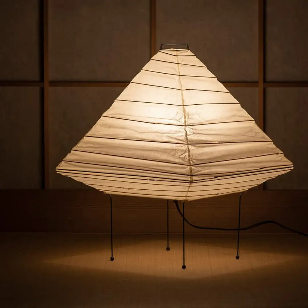Minimalist Japanese Style Rice Paper Desk Lamp with Wabi Sabi Aesthetic for Modern Interior Decor