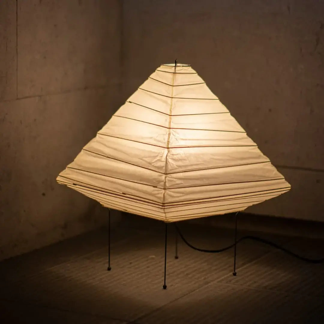 Minimalist Japanese Style Rice Paper Desk Lamp with Wabi Sabi Aesthetic for Modern Interior Decor