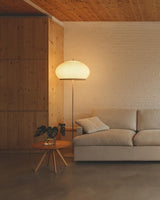 Modern Lantern Knit Floor Lamp with Dimmable LED Geometric Fabric Shades and Three Color Temperatures