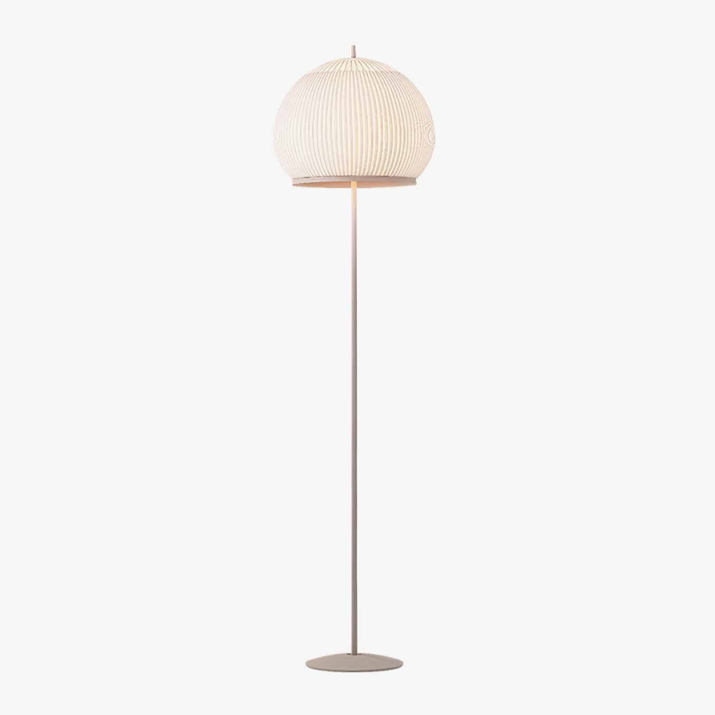 Modern Lantern Knit Floor Lamp with Dimmable LED Geometric Fabric Shades and Three Color Temperatures