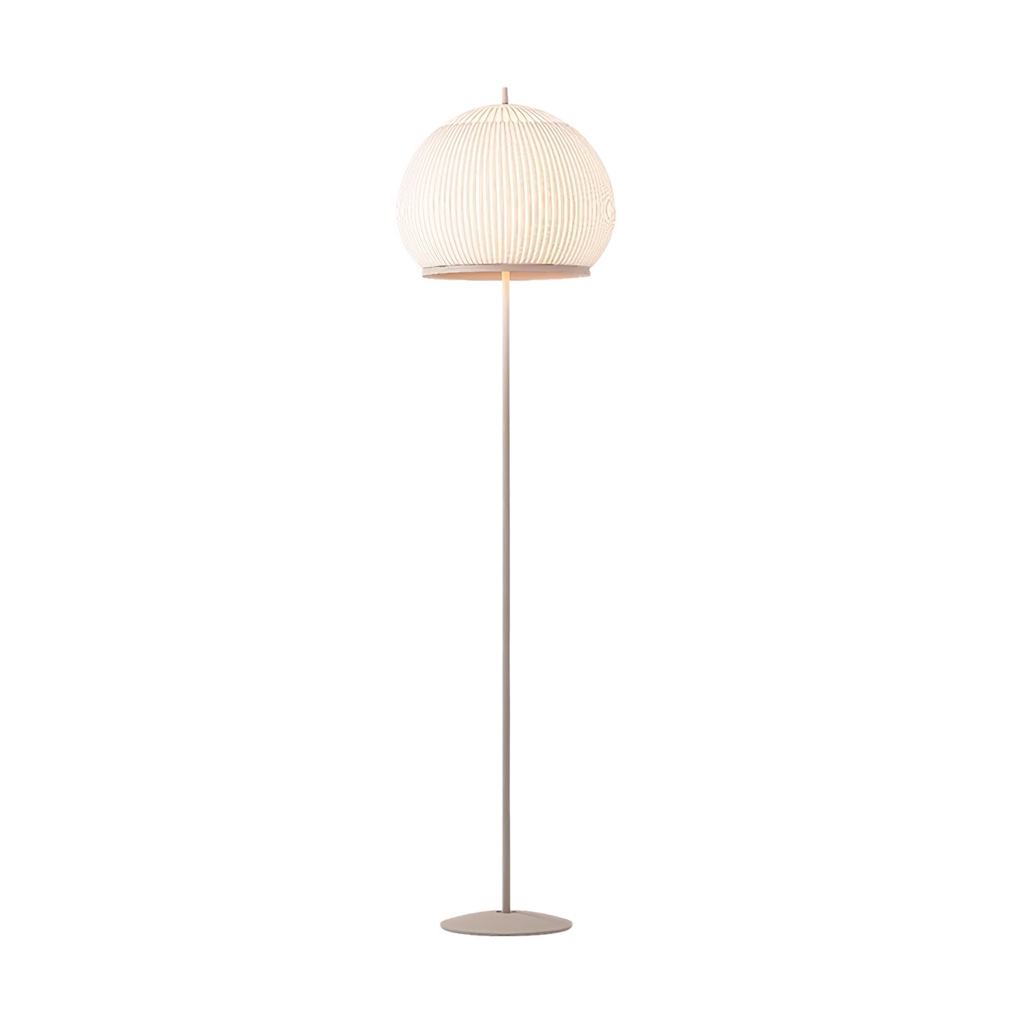 Modern Lantern Knit Floor Lamp with Dimmable LED Geometric Fabric Shades and Three Color Temperatures