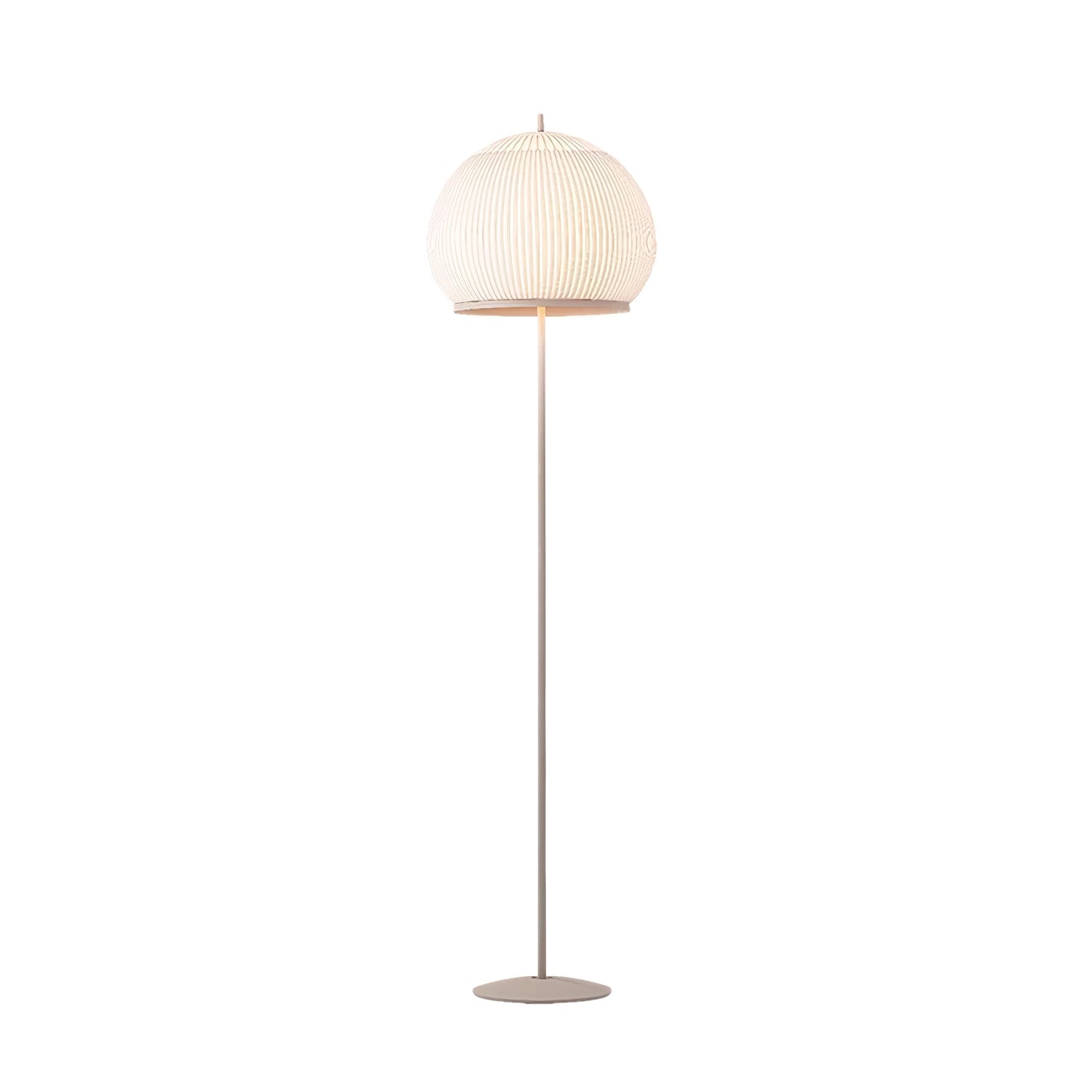 Modern Lantern Knit Floor Lamp with Dimmable LED Geometric Fabric Shades and Three Color Temperatures