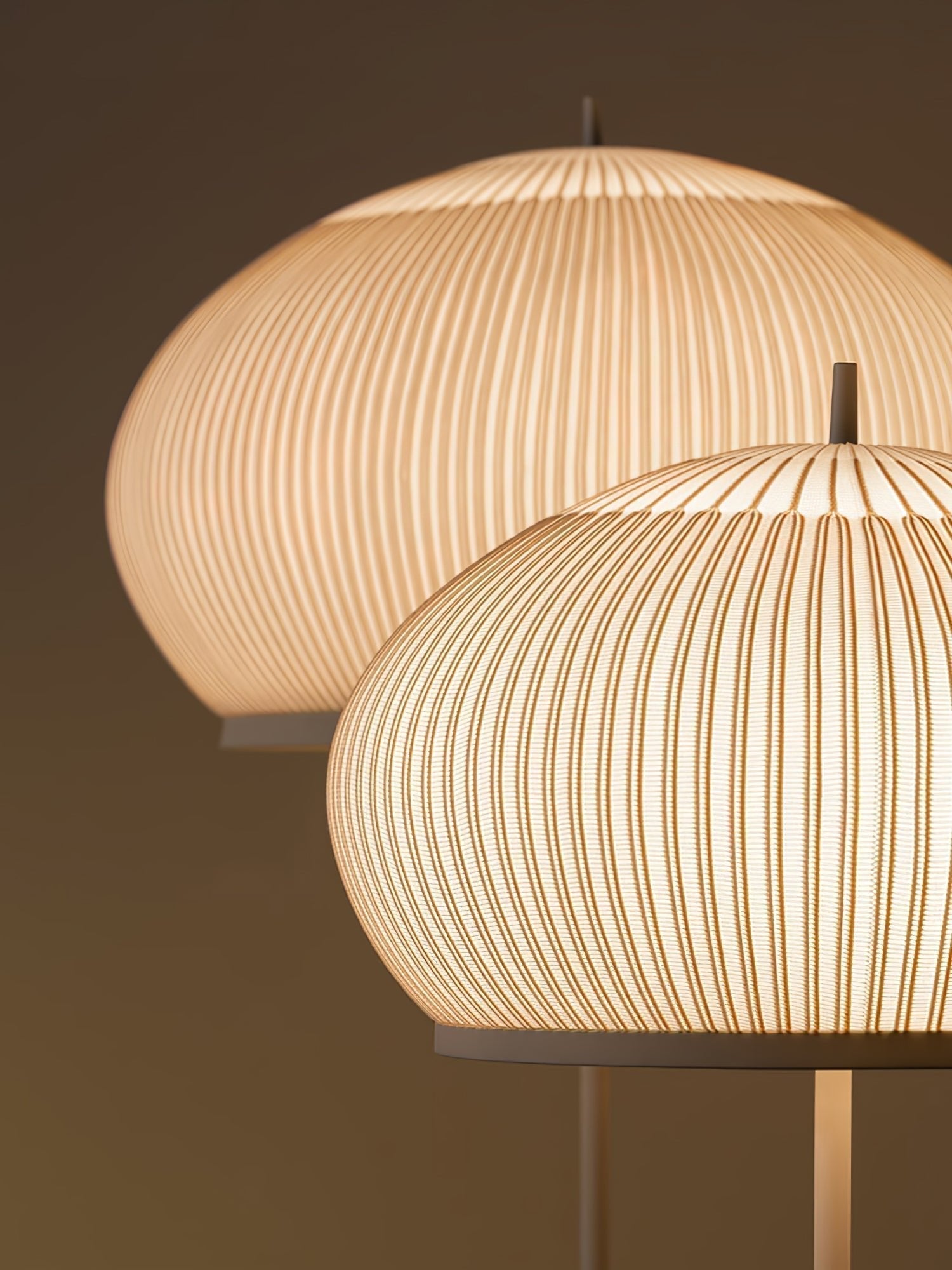 Modern Lantern Knit Floor Lamp with Dimmable LED Geometric Fabric Shades and Three Color Temperatures