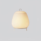 Modern Lantern Knit LED Table Lamp with Fabric Shade and Stepless Dimming