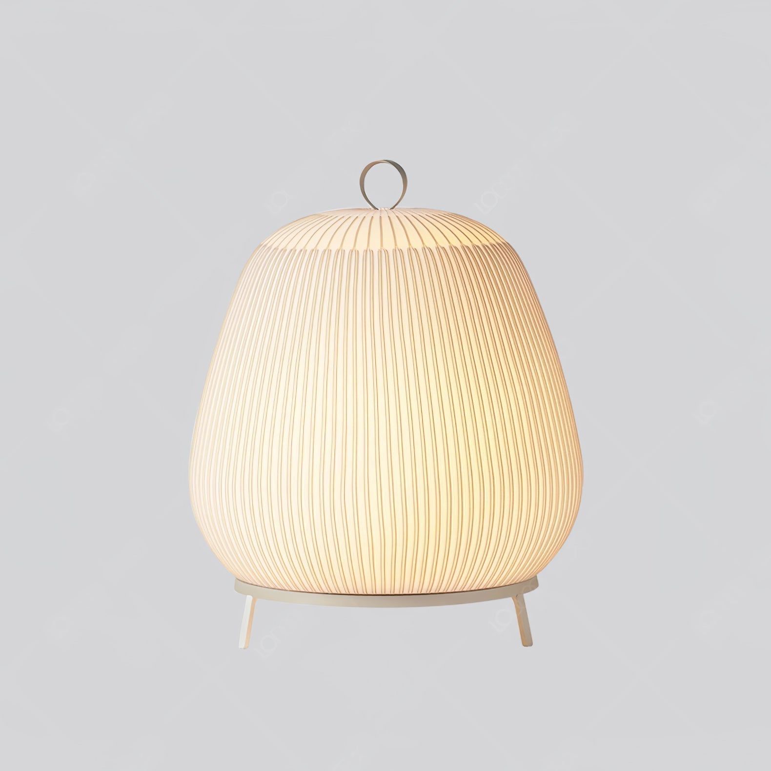 Modern Lantern Knit LED Table Lamp with Fabric Shade and Stepless Dimming