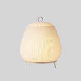 Modern Lantern Knit LED Table Lamp with Fabric Shade and Stepless Dimming