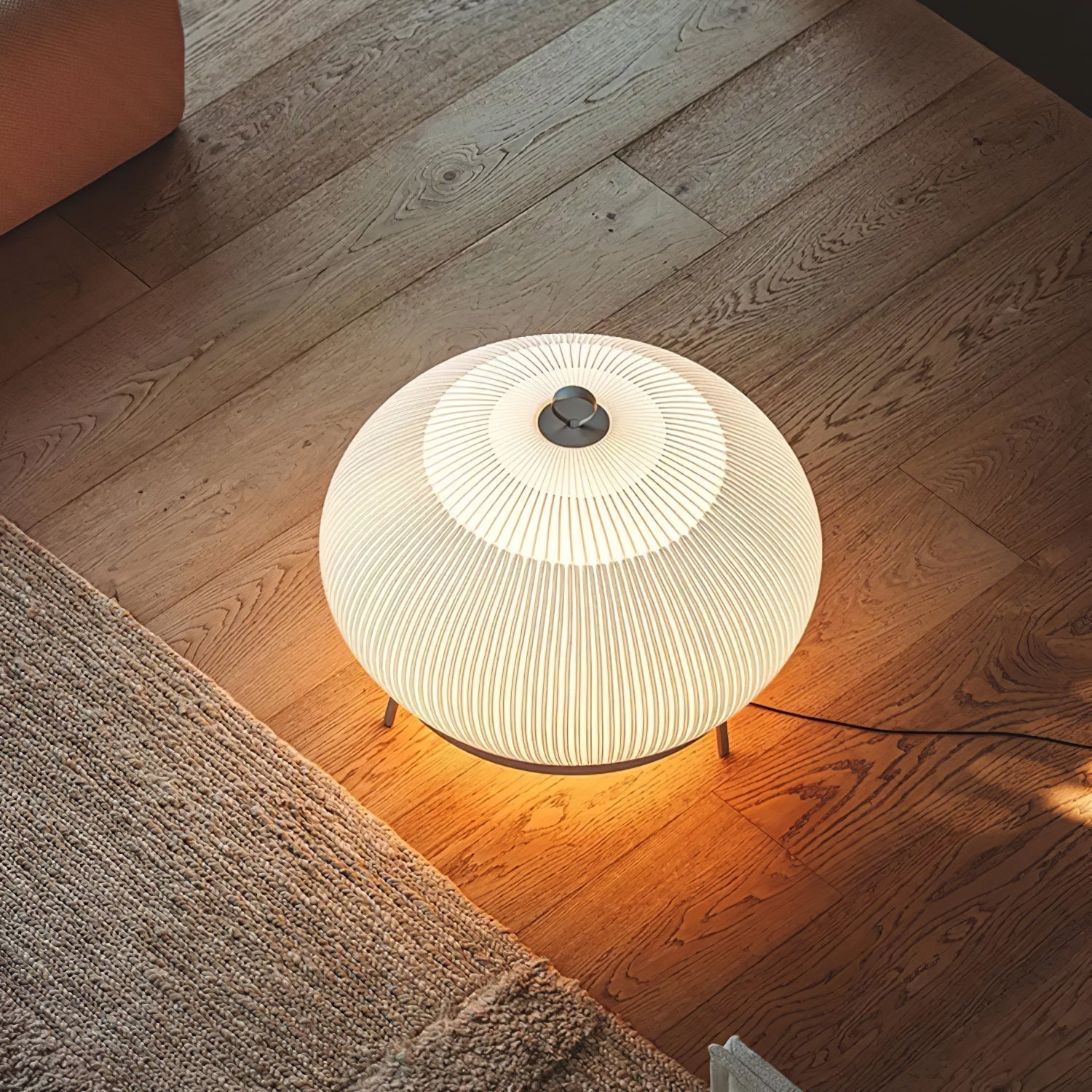 Modern Lantern Knit LED Table Lamp with Fabric Shade and Stepless Dimming