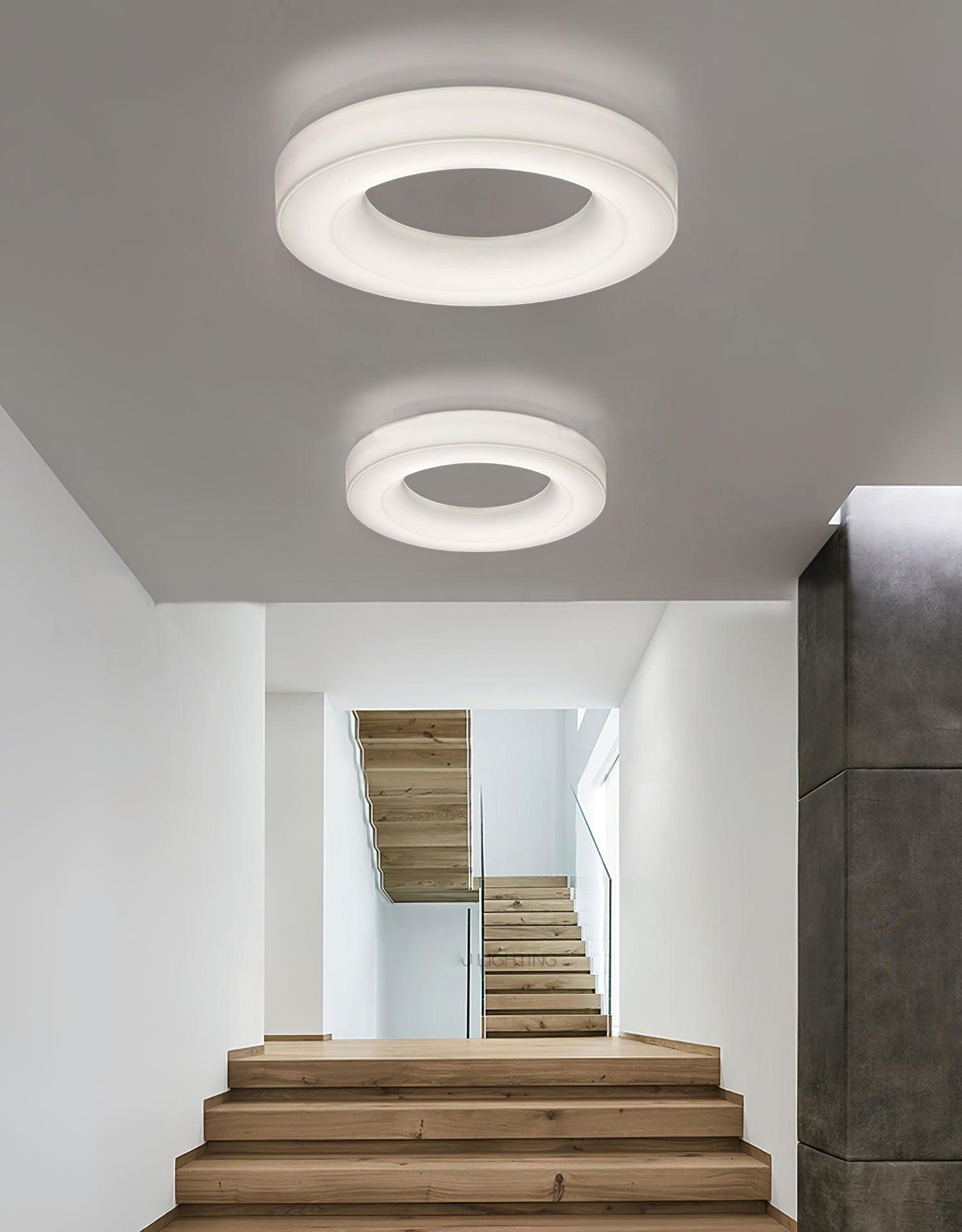 Large White Acrylic Domed LED Flush Mount Ceiling Light for Modern Low Profile Spaces