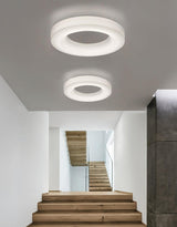 Large White Acrylic Domed LED Flush Mount Ceiling Light for Modern Low Profile Spaces